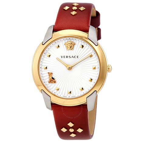 versace audrey|Versace Audrey Quartz Silver Dial Bordeaux Leather Ladies .